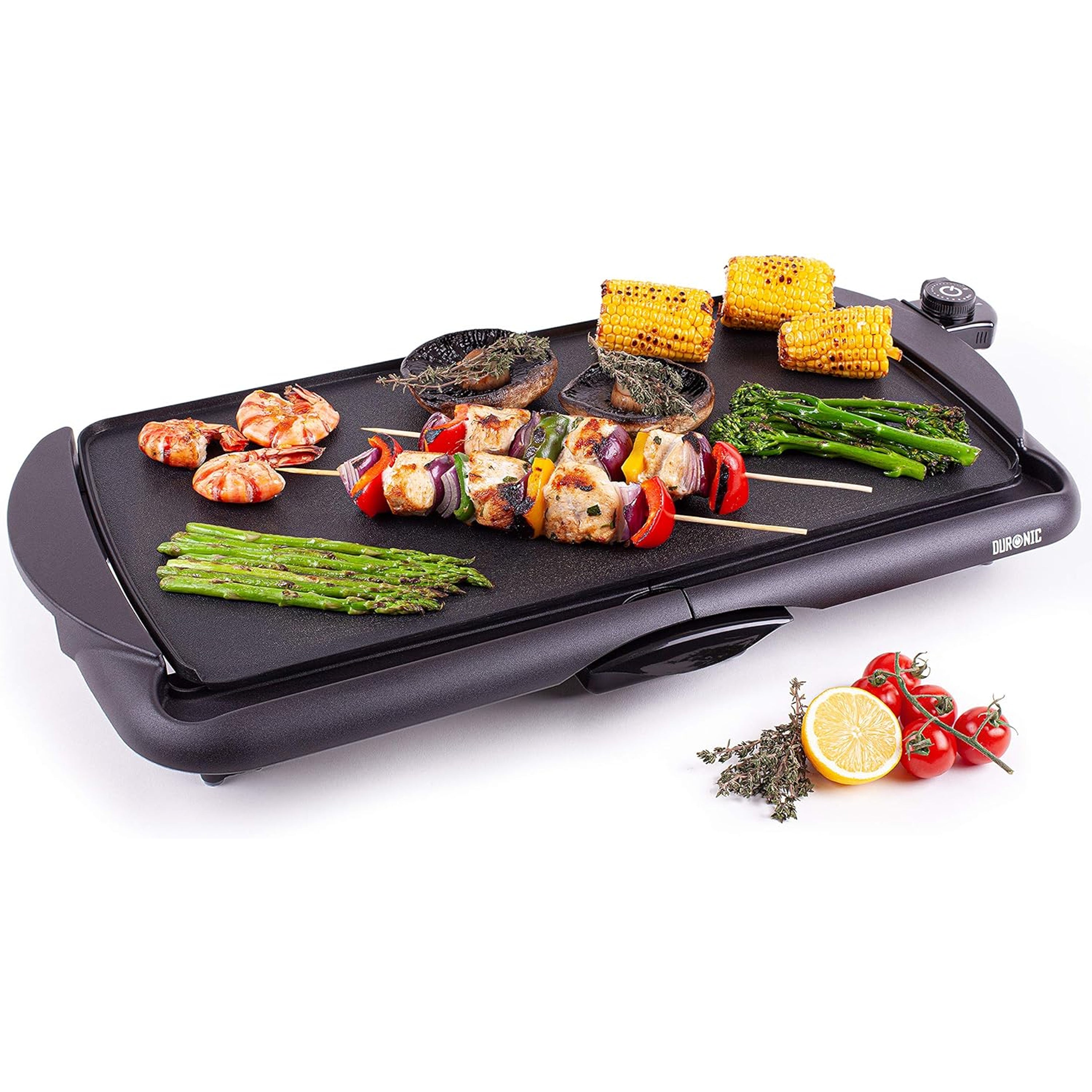 Duronic GP20 Grill Teppanyaki Elettrico, Piastra elettrica 2000W, Superficie cottura 52 x 27 cm, Plancha griglia antiaderente, per Cucina Interna ed Esterna, termostato