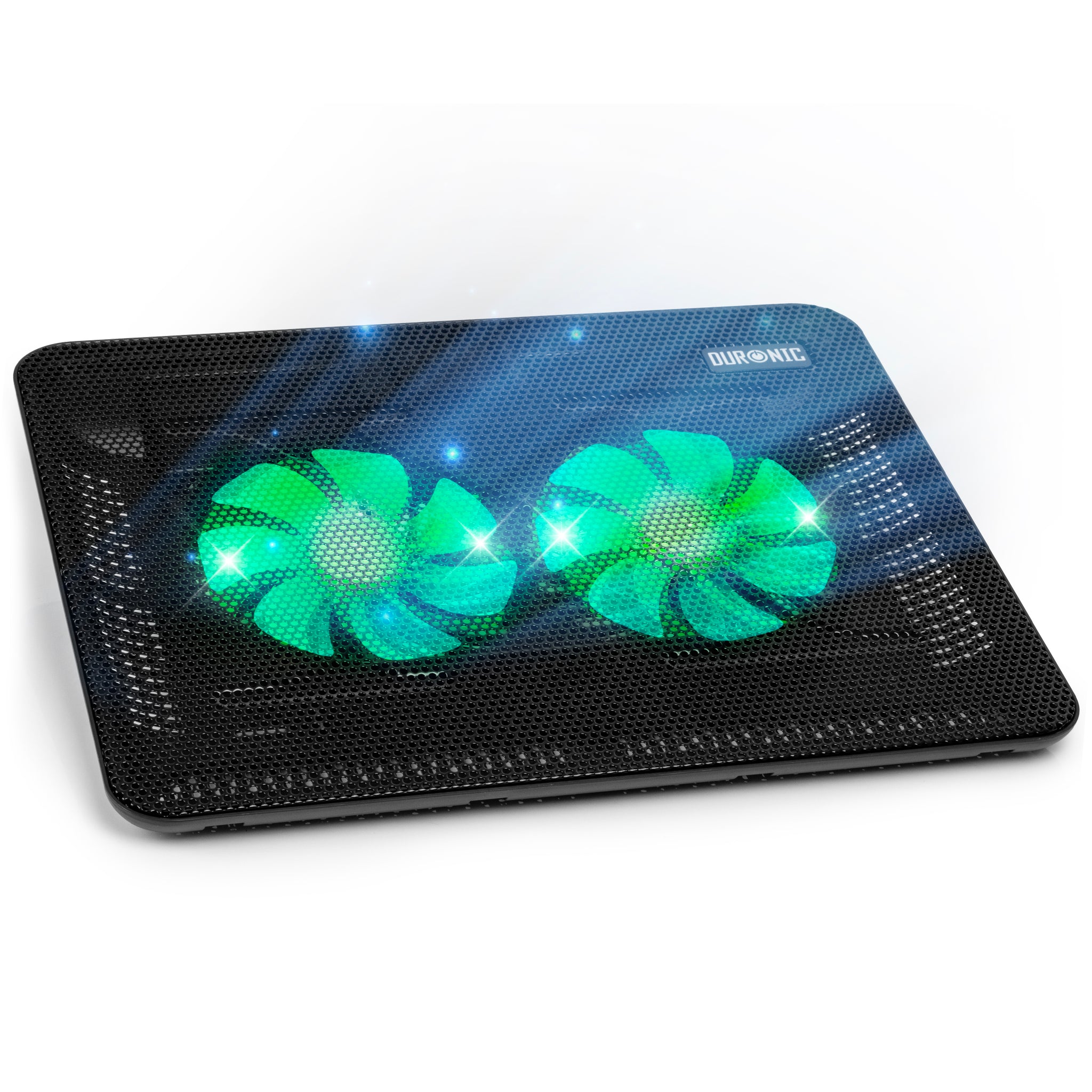 Duronic LC2 Ventilatore PC portatile: Base di raffreddamento per laptop | Supporto Sistema di Raffreddamento per Notebook con Doppia Ventola, Altezza Regolabile, Luci LED - Ideale per Laptop 11