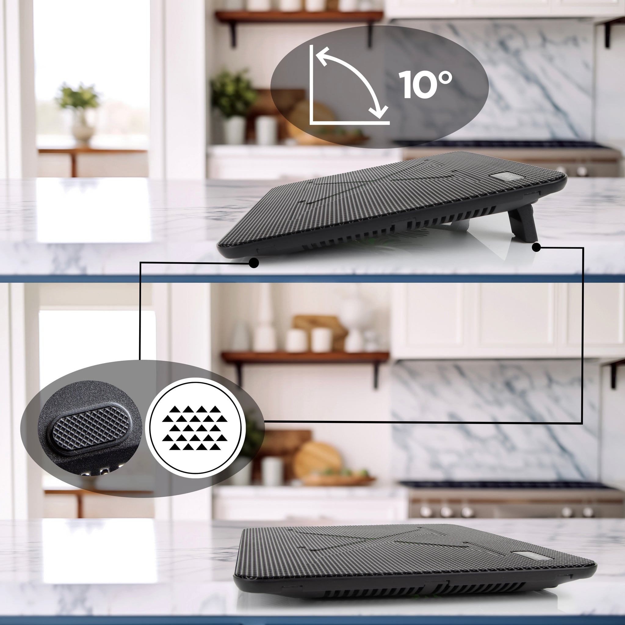 Duronic LC2 Ventilatore PC portatile: Base di raffreddamento per laptop | Supporto Sistema di Raffreddamento per Notebook con Doppia Ventola, Altezza Regolabile, Luci LED - Ideale per Laptop 11