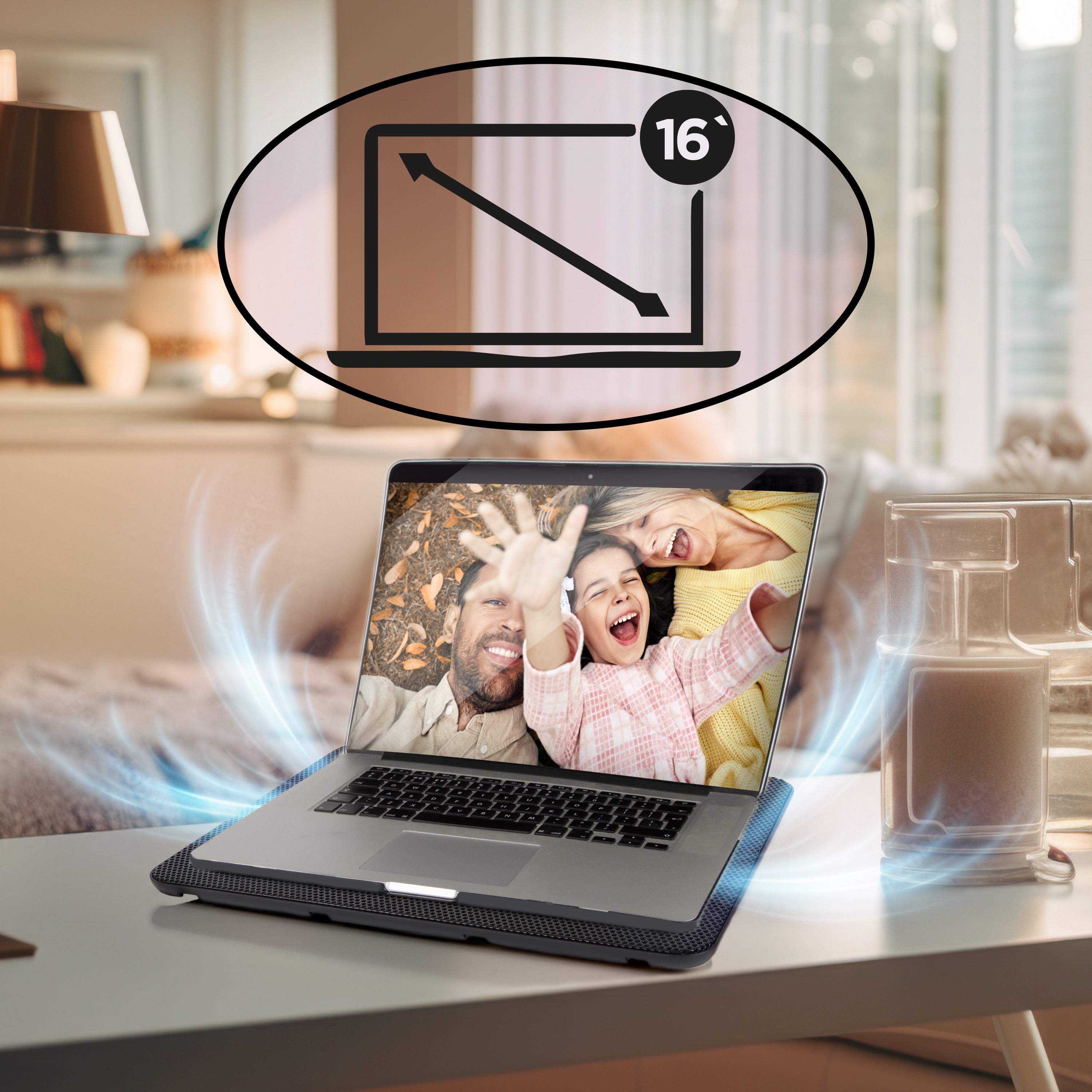 Duronic LC2 Ventilatore PC portatile: Base di raffreddamento per laptop | Supporto Sistema di Raffreddamento per Notebook con Doppia Ventola, Altezza Regolabile, Luci LED - Ideale per Laptop 11