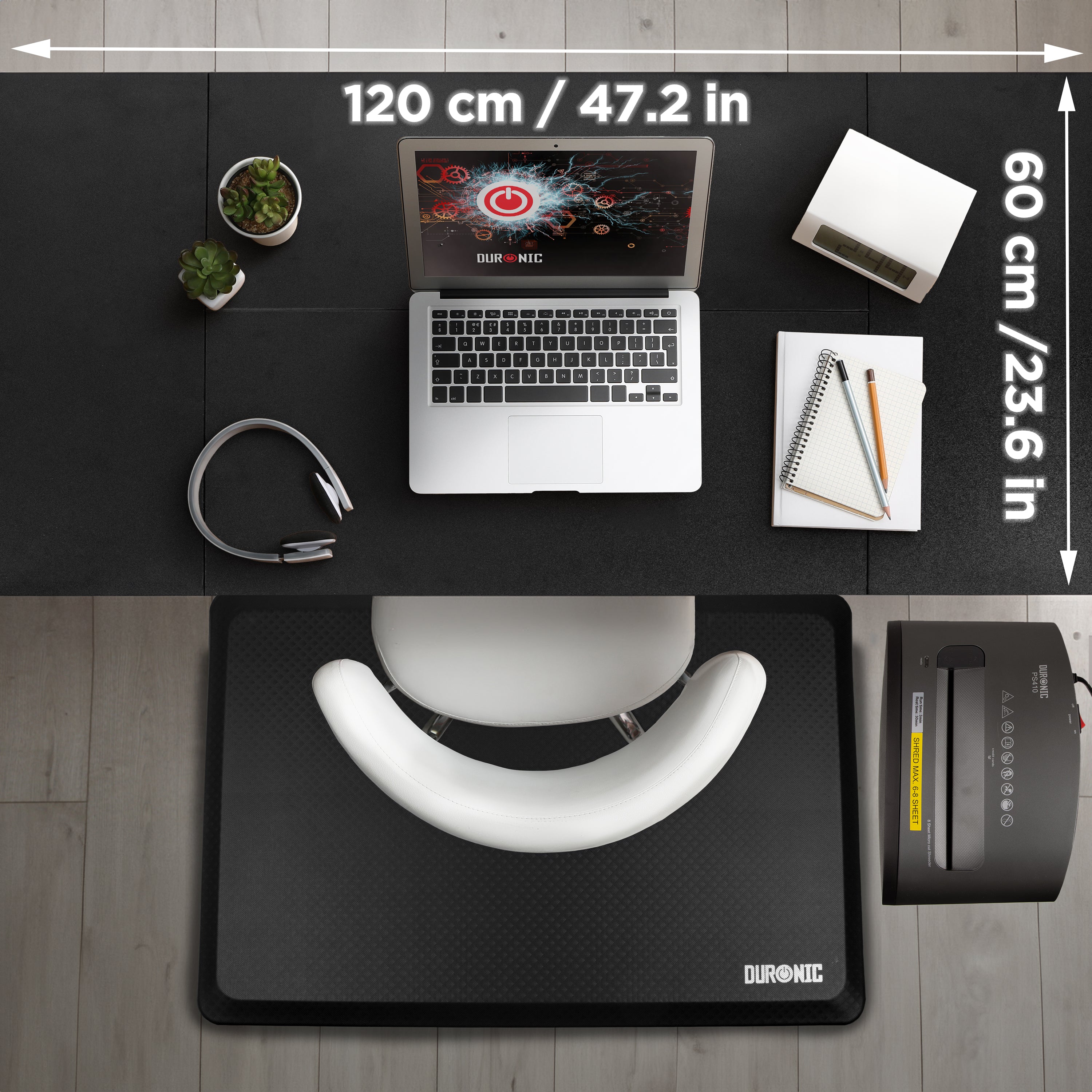 Duronic CD120 BK Scrivania Elettrica Regolabile in Altezza 72-118 cm, Completa di Piano 120x60cm, Portata 70kg, Ufficio Ergonomico per Casa, Postazione Lavoro con Porte USB e USB-C, Nero