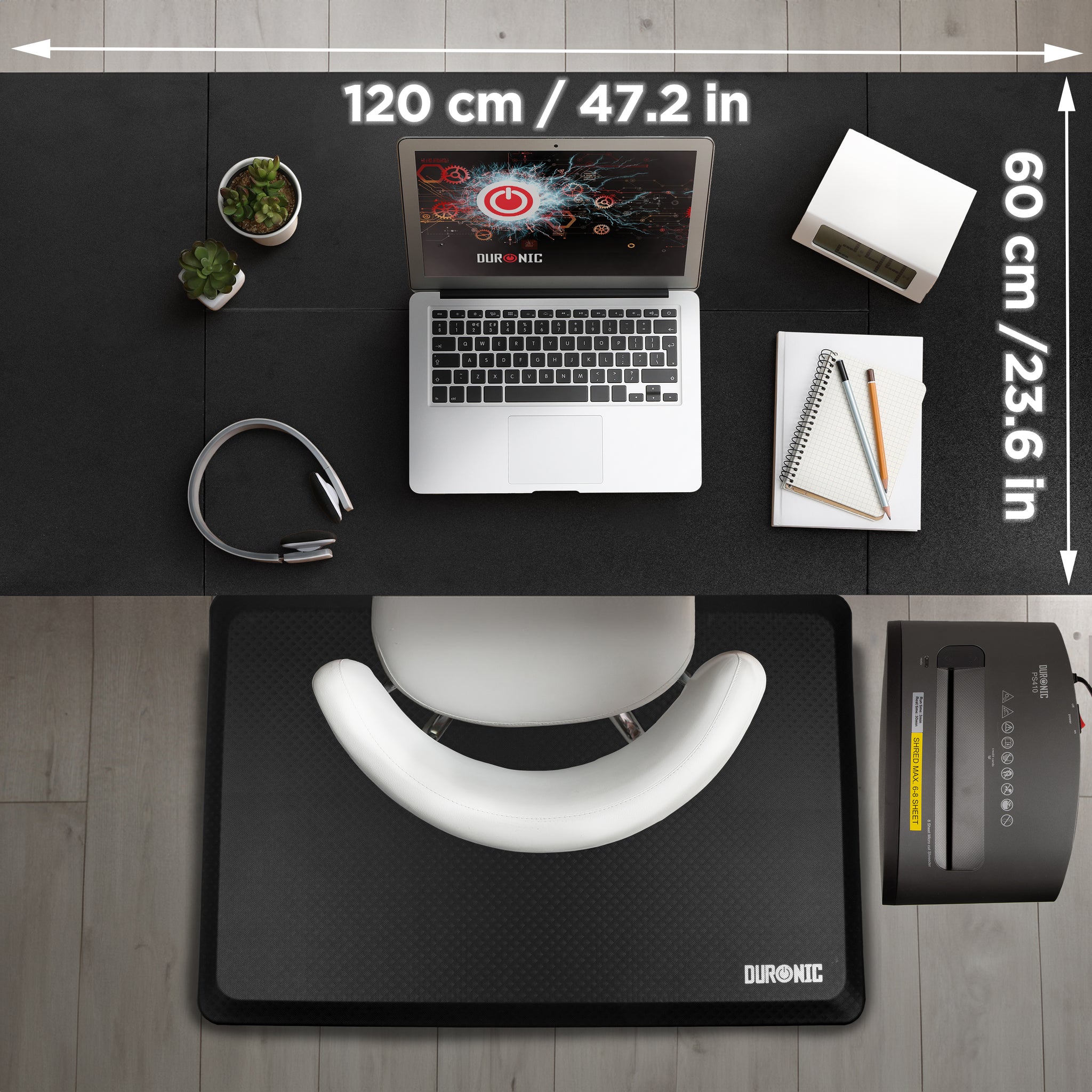 Duronic CD120 BK Scrivania Elettrica Regolabile in Altezza 72-118 cm, Completa di Piano 120x60cm, Portata 70kg, Ufficio Ergonomico per Casa, Postazione Lavoro con Porte USB e USB-C, Nero