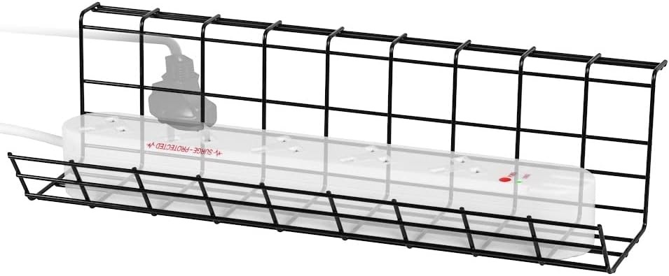 Duronic CMH1 organizzatore di cavi da scrivania| Nero lega d'acciaio dimensioni 40 x 15.5 x 17 cm| Stile moderno| Fornito con viti per una facile installazione |Sicuro ordinato conveniente estetico