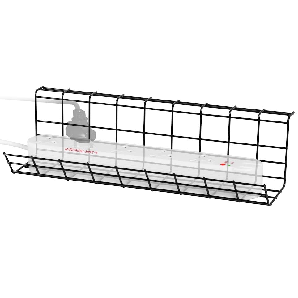 Duronic CMH1 organizzatore di cavi da scrivania| Nero lega d'acciaio dimensioni 40 x 15.5 x 17 cm| Stile moderno| Fornito con viti per una facile installazione |Sicuro ordinato conveniente estetico