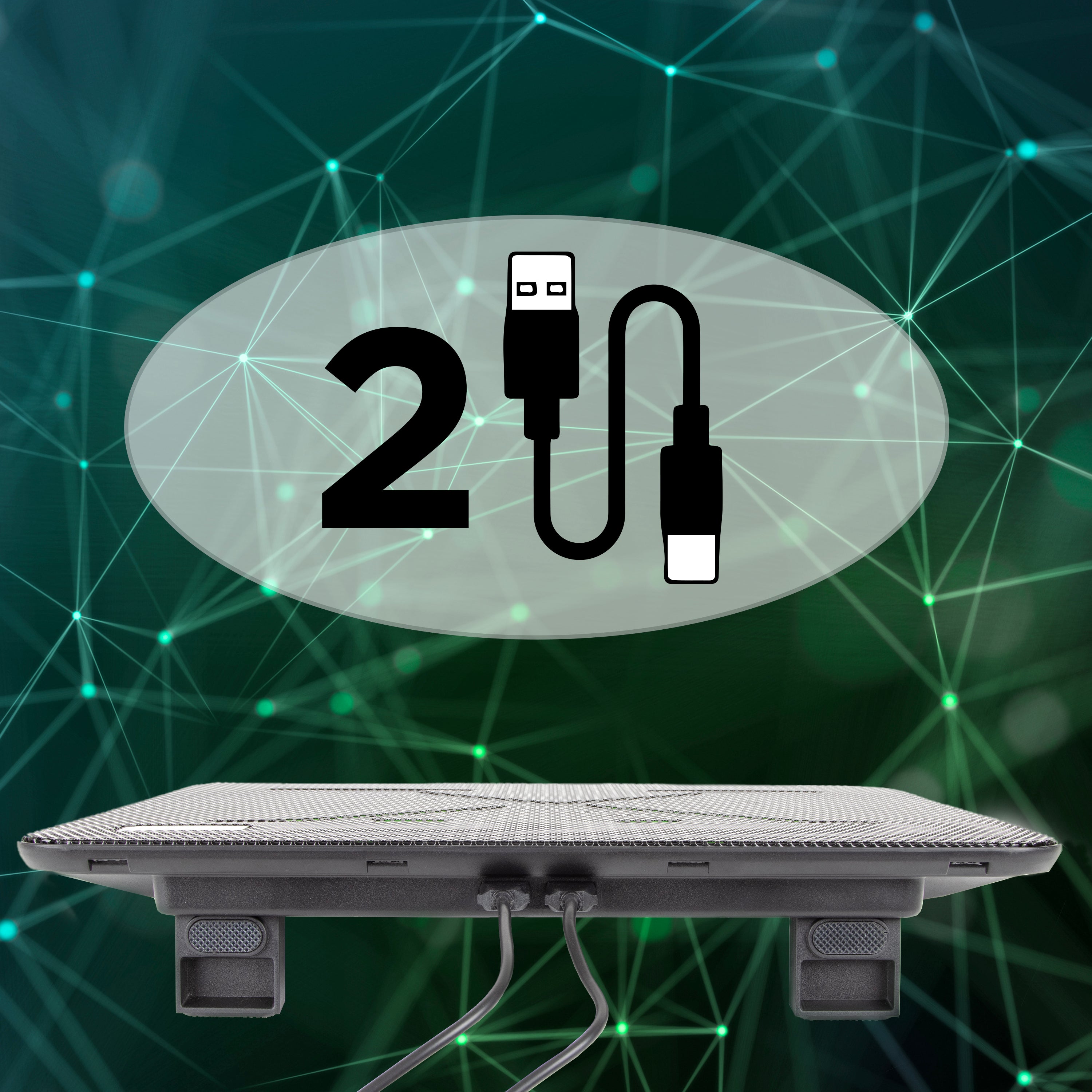 Duronic LC2 Ventilatore PC portatile: Base di raffreddamento per laptop | Supporto Sistema di Raffreddamento per Notebook con Doppia Ventola, Altezza Regolabile, Luci LED - Ideale per Laptop 11