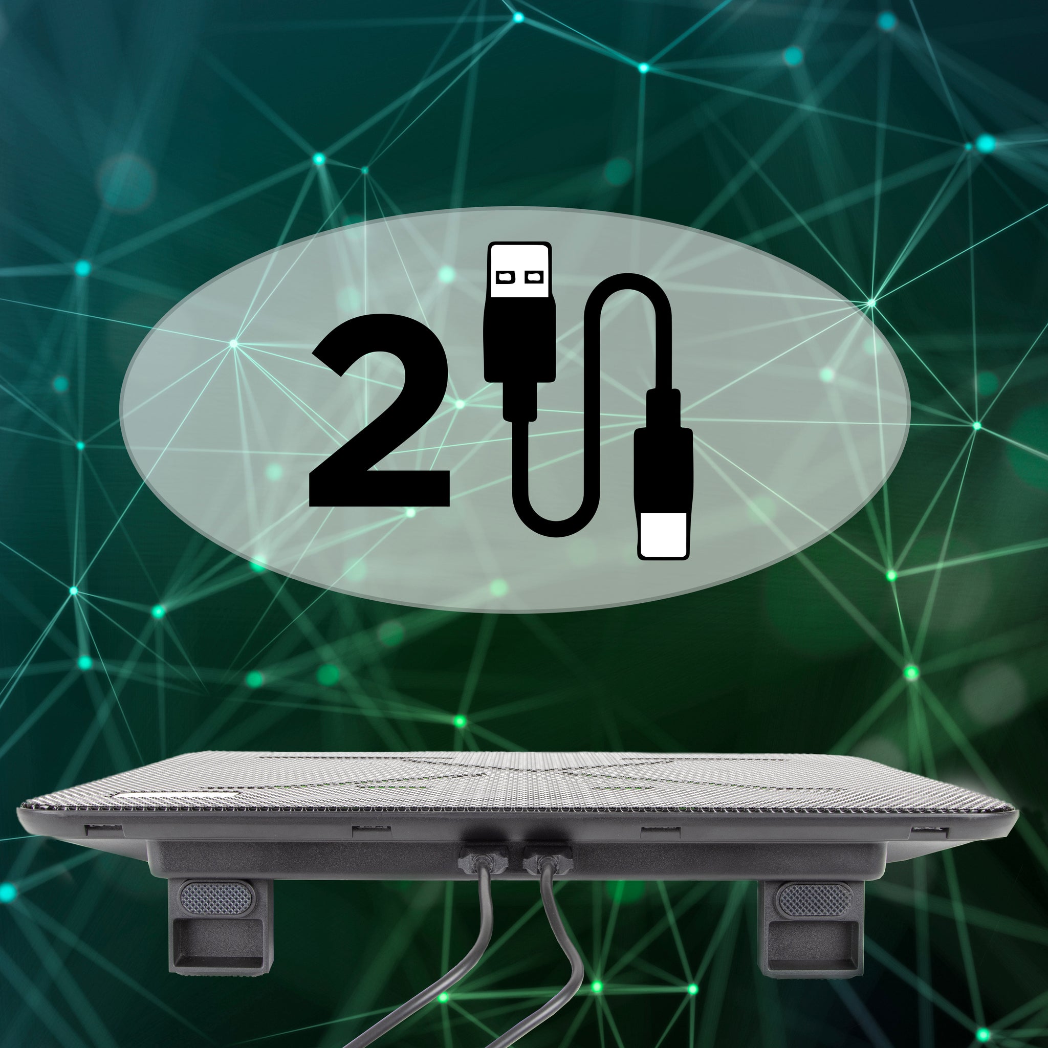 Duronic LC2 Ventilatore PC portatile: Base di raffreddamento per laptop | Supporto Sistema di Raffreddamento per Notebook con Doppia Ventola, Altezza Regolabile, Luci LED - Ideale per Laptop 11