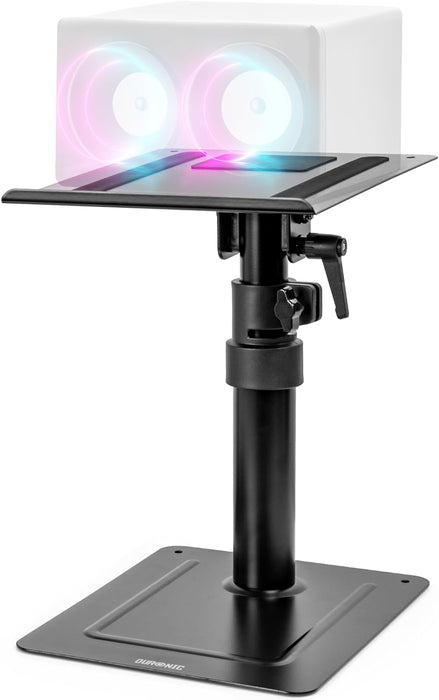 Duronic SPS20 Supporto per altoparlante da tavolo | Altezza regolabile da 26,4 a 40,5 cm | Inclinazione e rotazione | Vassoio 24 x 20 cm | Base 25 x 20 cm | Studio di registrazione per l'home cinema
