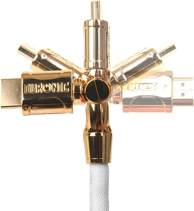 Duronic HDC01 5m Cavo HDMI schermato ad alta velocità | Trasmissione di segnale full HD 1080p 4K 2160p compatibilità ethernet | Cavo collegamento HDMI 1.4 con testina snodabile | Compatibile con TV