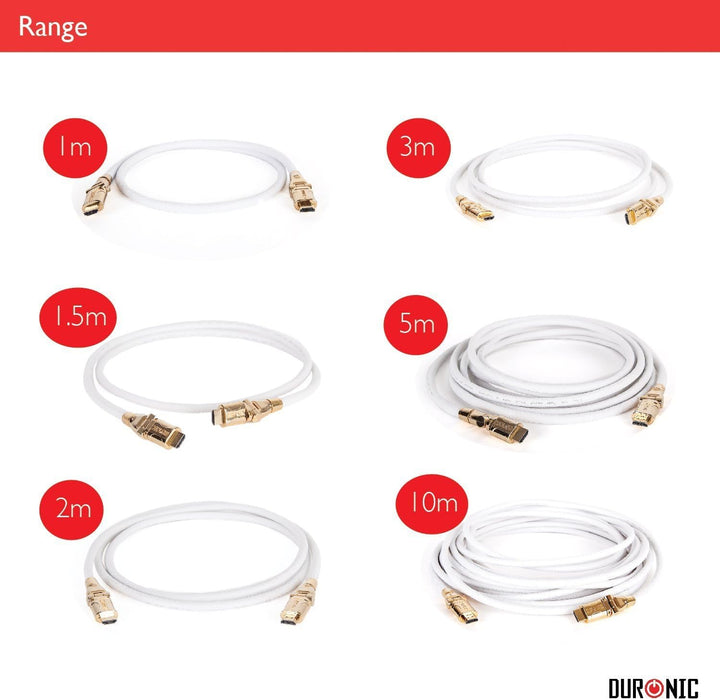 Duronic HDC01 1m Cavo HDMI schermato ad alta velocità | Trasmissione di segnale full HD 1080p 4K 2160p compatibilità ethernet | Cavo collegamento HDMI 1.4 con testina snodabile | Compatibile con TV