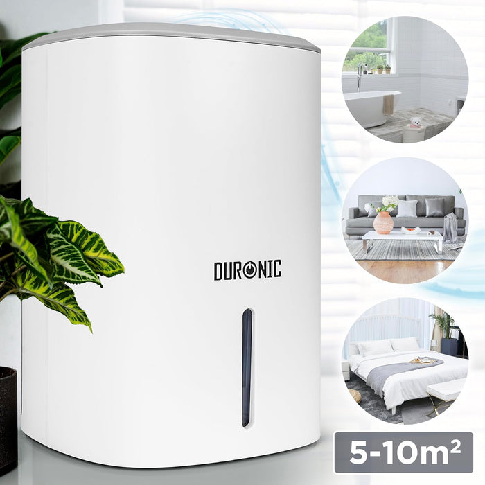 Duronic DH06 WE Deumidificatore 23W | 240ml al giorno|Capacità serbatoio 0.8L | Ideale per piccoli spazi | Previene muffa, cattivi odori e condensa! Mantiene gli oggetti asciutti