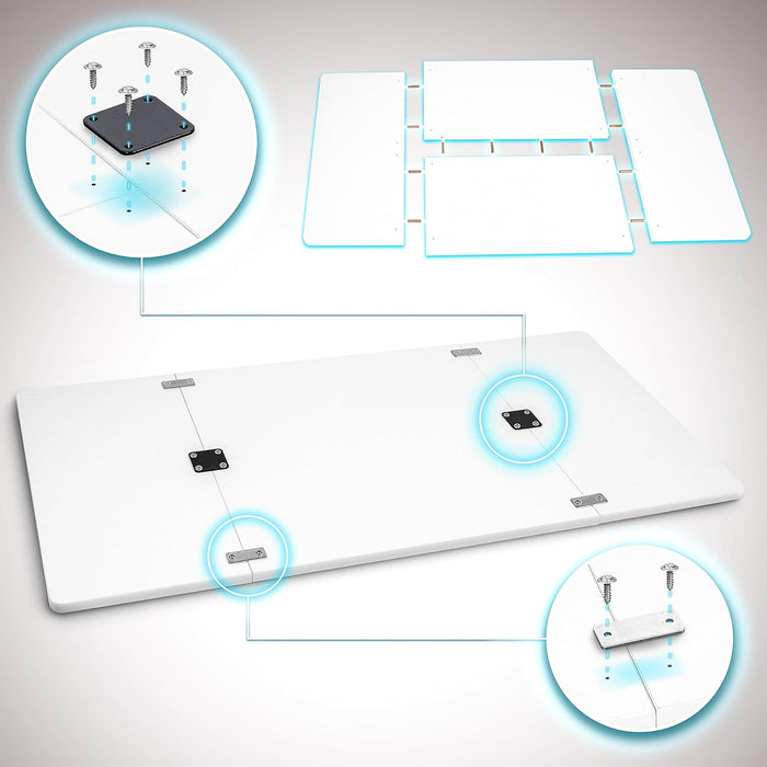 Duronic TT160 WE Piano scrivania Ripiano scrivania 160x60x1,9cm- Compatibile con telai da scrivania Duronic | Piano di lavoro per ufficio ergonomico | Bianco