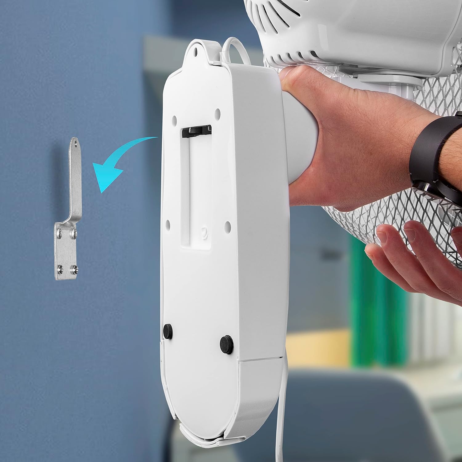 Duronic FN55 WE Ventilatore da Parete Silenzioso con Telecomando, Ventilatore Oscillante a Muro 3 Velocità, Timer, Montaggio Facile, Ventola Potente e Salvaspazio per Casa o Ufficio, Nero