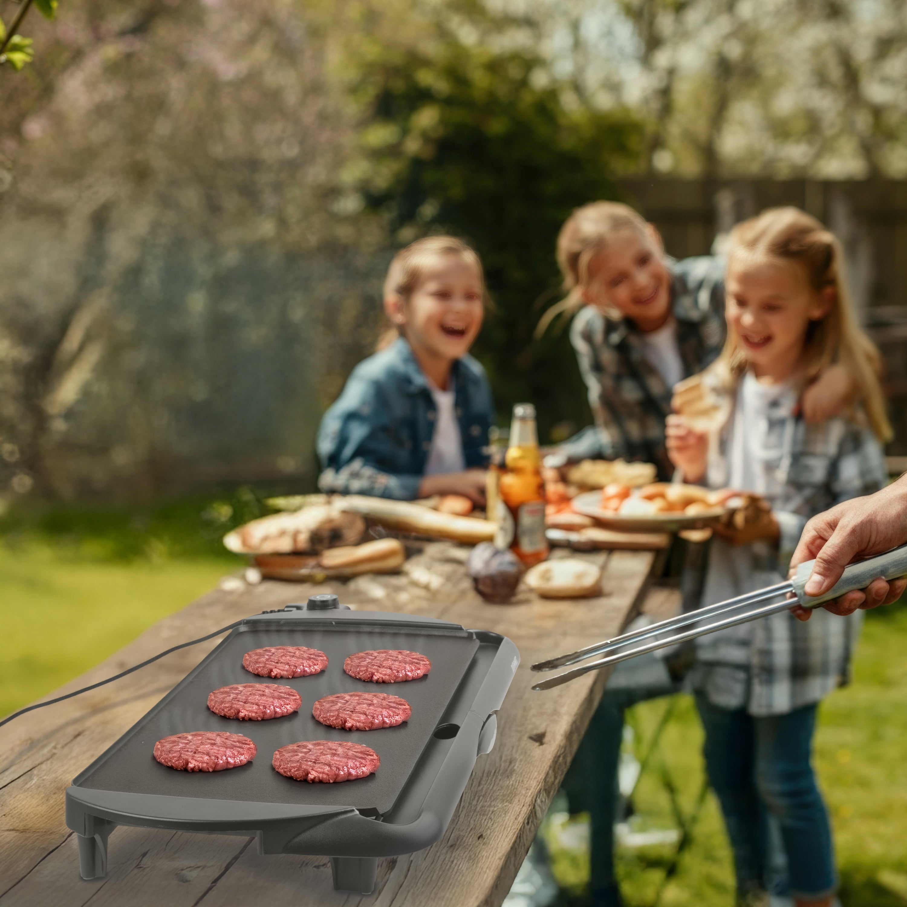 Duronic GP20 Grill Teppanyaki Elettrico, Piastra elettrica 2000W, Superficie cottura 52 x 27 cm, Plancha griglia antiaderente, per Cucina Interna ed Esterna, termostato