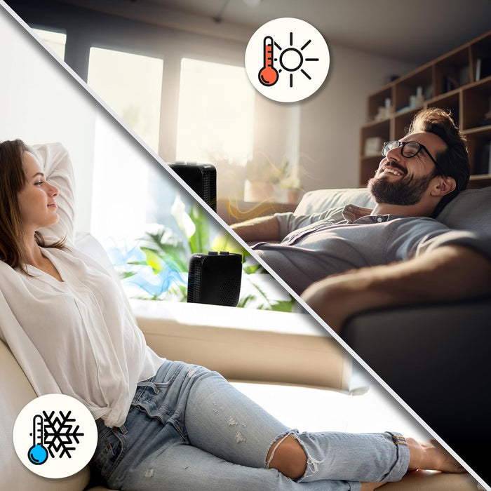 Duronic HV21 Termoventilatore elettrico| potenza 1200W /2000 W| riscaldamento e getto d'aria fredda| indicatore luminoso e protezione dal surriscaldamento| Utilizzabile in verticale o in orizzontale