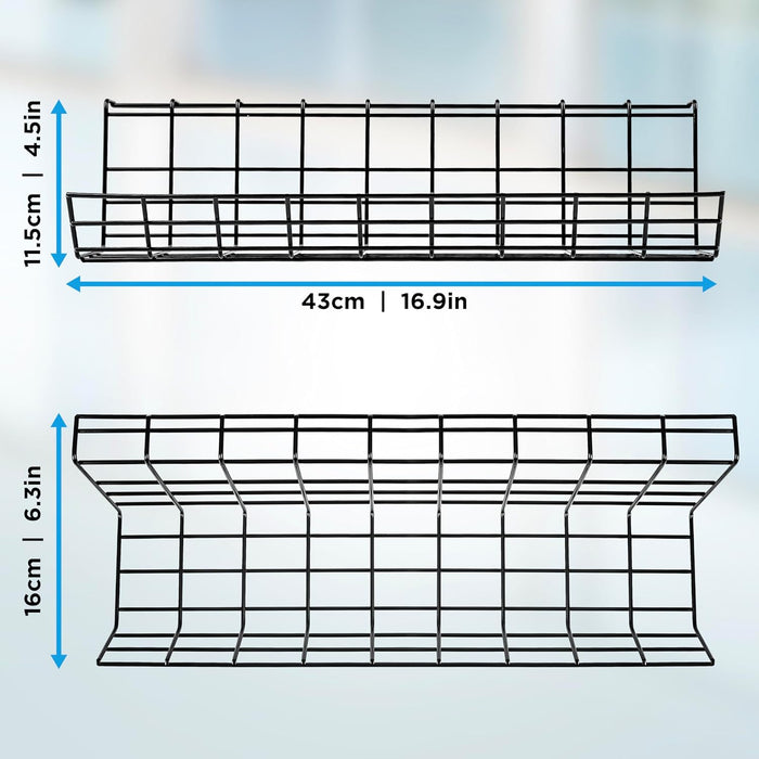 Duronic CMH1 organizzatore di cavi da scrivania| Nero lega d'acciaio dimensioni 40 x 15.5 x 17 cm| Stile moderno| Fornito con viti per una facile installazione |Sicuro ordinato conveniente estetico