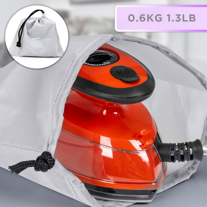 Duronic SI3 RD Mini Ferro da Stiro | Ferro da viaggio a vapore 400W | Serbatoio 35ml | Steamer portatile con base dappoggio e borsello da viaggio | Per lavori di cucito, quilting | Rosso
