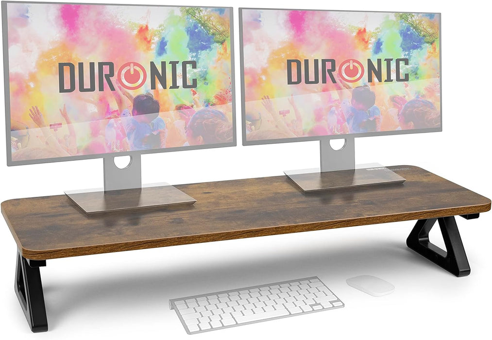 Duronic DM06-2 AO Supporto monitor scrivania dimensioni 81 x 30 cm quercia antica - Supporto da tavolo altezza 15 cm per monitor e Laptop - Capacità 10kg - Mensola ergonomica per scrivania