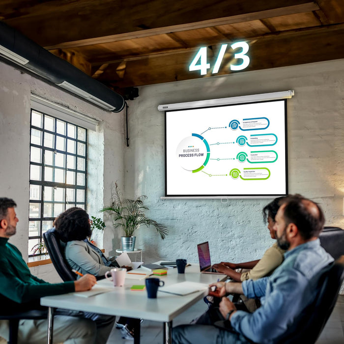 Duronic MPS70 16:9 Telo Proiettore 70 pollici, Schermo per proiettore, Telo da proiezione interno esterno, Home theater cinema Full HD 3D 4K, Schermo di proiezione anti pieghe per casa ufficio scuola