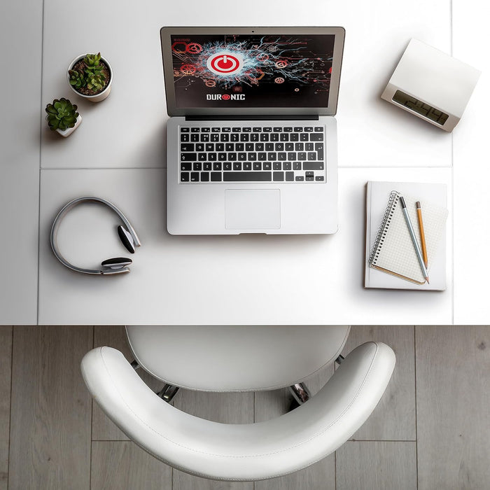 Duronic TT140 WE Piano scrivania Ripiano scrivania 140x60x1,9cm- Compatibile con telai da scrivania Duronic | Piano di lavoro per ufficio ergonomico | Bianco