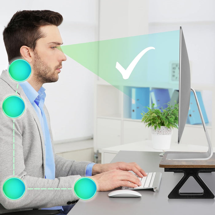 Duronic DM06-1 AO Supporto monitor scrivania dimensioni 62 x 30 cm quercia antica - Supporto da tavolo altezza 15 cm per monitor e Laptop - Capacità 10kg - Mensola ergonomica