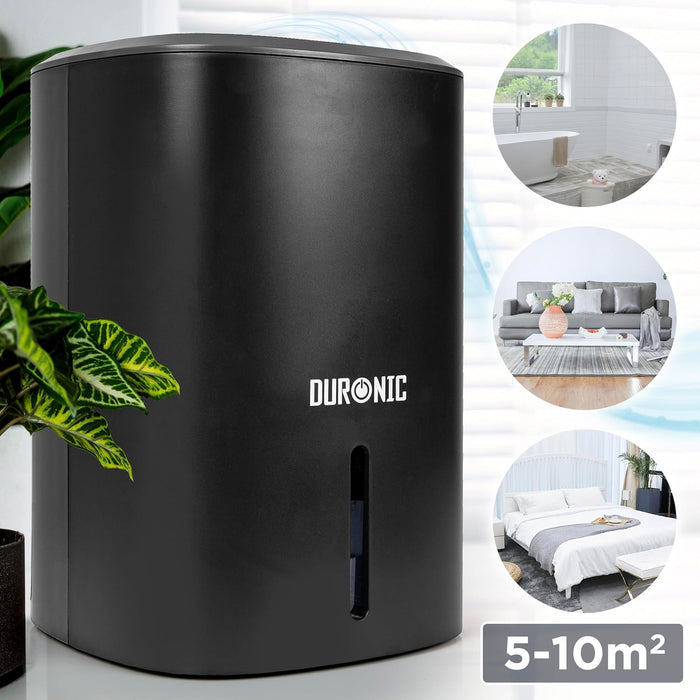 Duronic DH06 BK Deumidificatore 23W | 240ml al giorno|Capacità serbatoio 0.8L | Ideale per piccoli spazi | Previene muffa, cattivi odori e condensa| Mantiene gli oggetti asciutti
