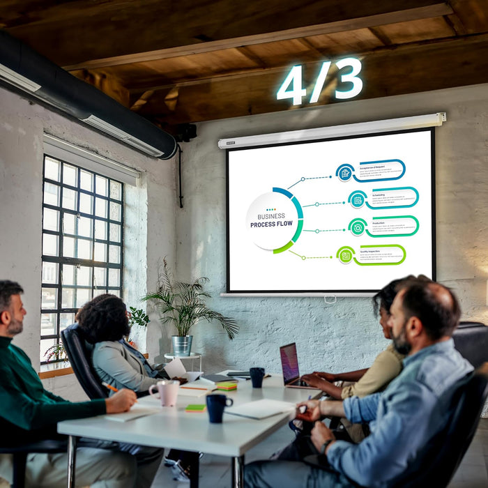 Duronic MPS90 16:9 Telo Proiettore 90 pollici, Schermo per proiettore, Telo da proiezione interno esterno, Home theater cinema Full HD 3D 4K, Schermo di proiezione anti pieghe per casa ufficio scuola