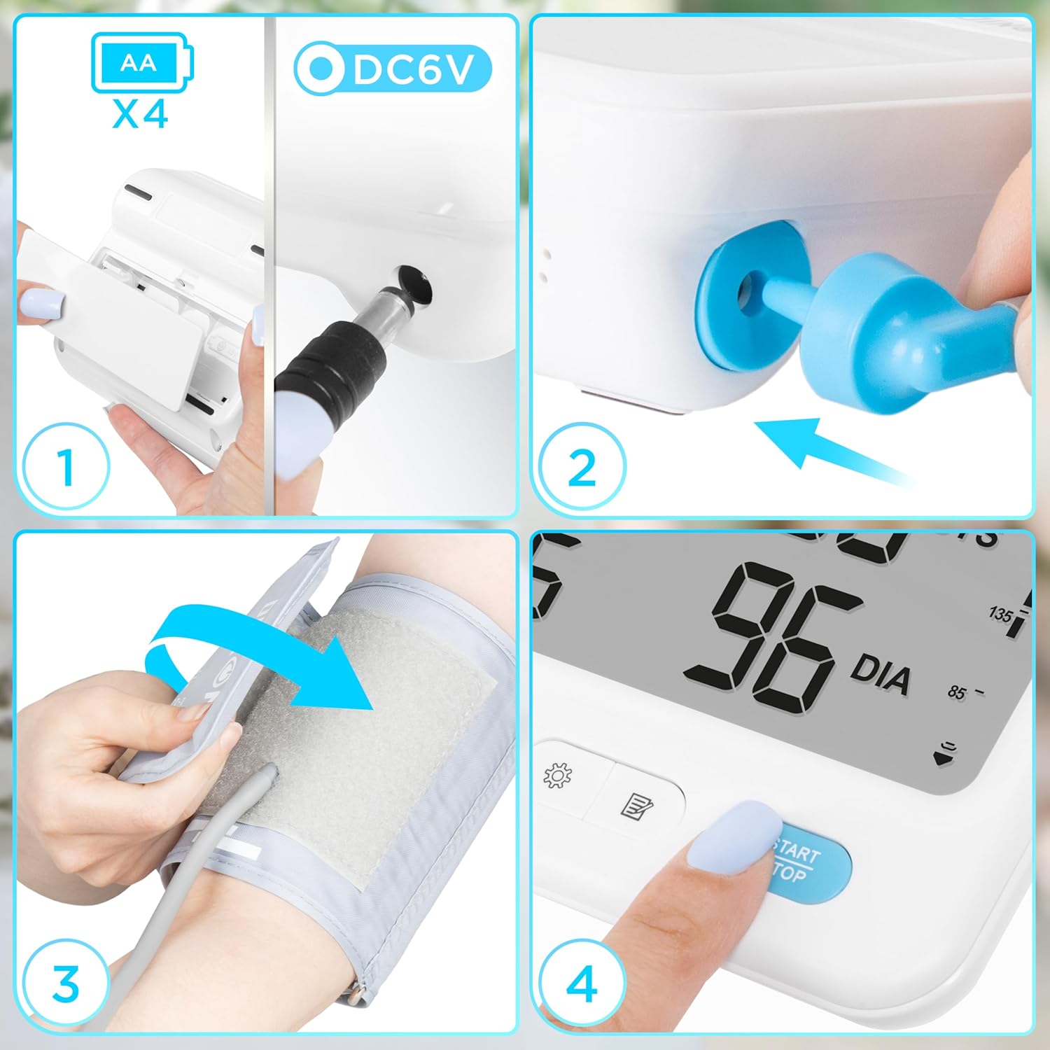 Duronic BPM125 Misuratore di Pressione da Braccio Digitale, Sfigmomanometro Automatico con Bracciale Regolabile, Memoria, Display Luminoso,Rilevazione Aritmie, 4 Batterie AA Incluse