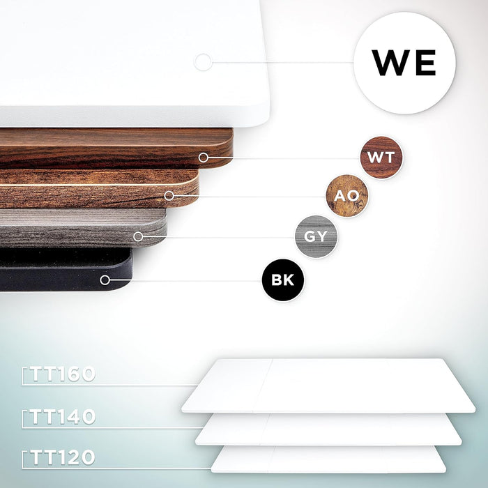 Duronic TT160 WE Piano scrivania Ripiano scrivania 160x60x1,9cm- Compatibile con telai da scrivania Duronic | Piano di lavoro per ufficio ergonomico | Bianco