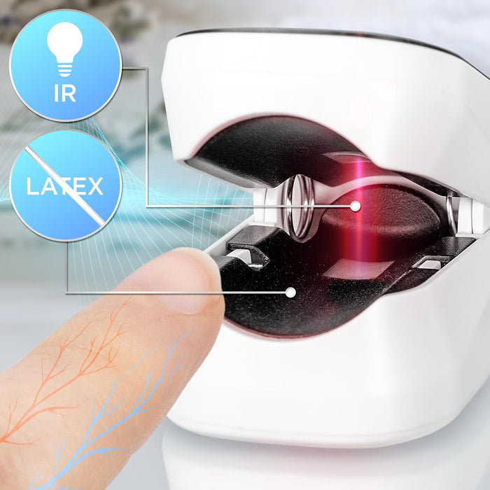 Duronic OX02 Pulsossimetro da Dito Professionale, Saturimetro Portatile con Display LED, Ossimetro Misura Saturazione Ossigeno, Frequenza Cardiaca, Per Anziani, Bambini, Sportivi, Custodia Inclusa