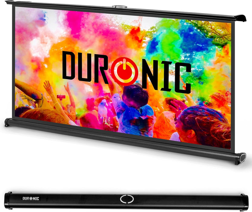 Duronic DPS40 /169 Schermo di proiezione 40 formato 16:9/89 x 50 cm Telo proiettore da tavolo per interni/esterni Full HD 3D 4K - Home cinema home theater ufficio| Montabile a parete o a soffitto