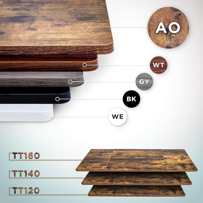 Duronic TT140 AO Piano scrivania  Ripiano scrivania 140x60x1,9cm- Compatibile con telai da scrivania Duronic | Piano di lavoro per ufficio ergonomico | Quercia antico