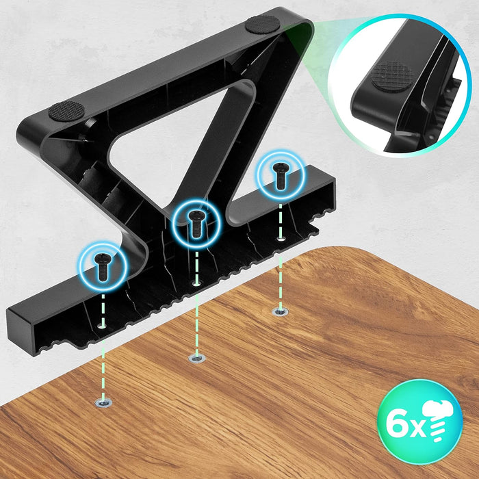 Duronic DM06-2 AW Supporto monitor scrivania dimensioni 81 x 30 cm legno antico - Supporto da tavolo altezza 15 cm per monitor e Laptop - Capacità 10kg - Mensola ergonomica per scrivania