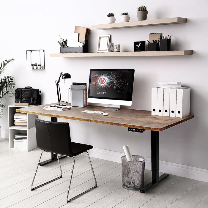 Duronic TM61 BK Telaio scrivania elettrico | Scrivania regolabile in altezza 72-120cm | Memoria per impostare altezza ideale | Capacità peso max 80kg | Motore doppio potente | Nero