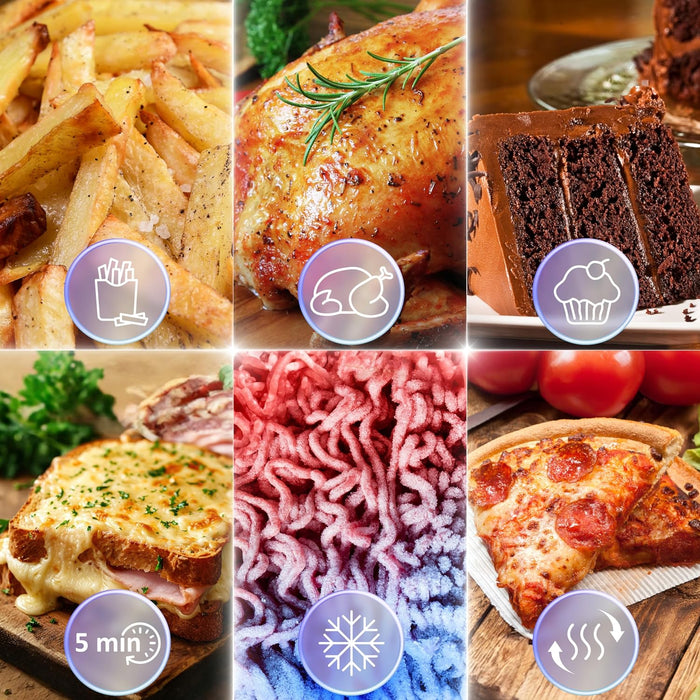 Duronic FG19 Airfryer Grill Friggitrice elettrica ad aria calda da 3 L Grill Forno da 1900 W Friggitrice senza olio 3 Accessori Cottura Arrosto Griglia per pizza Grigliare patatine fritte BBQ interno