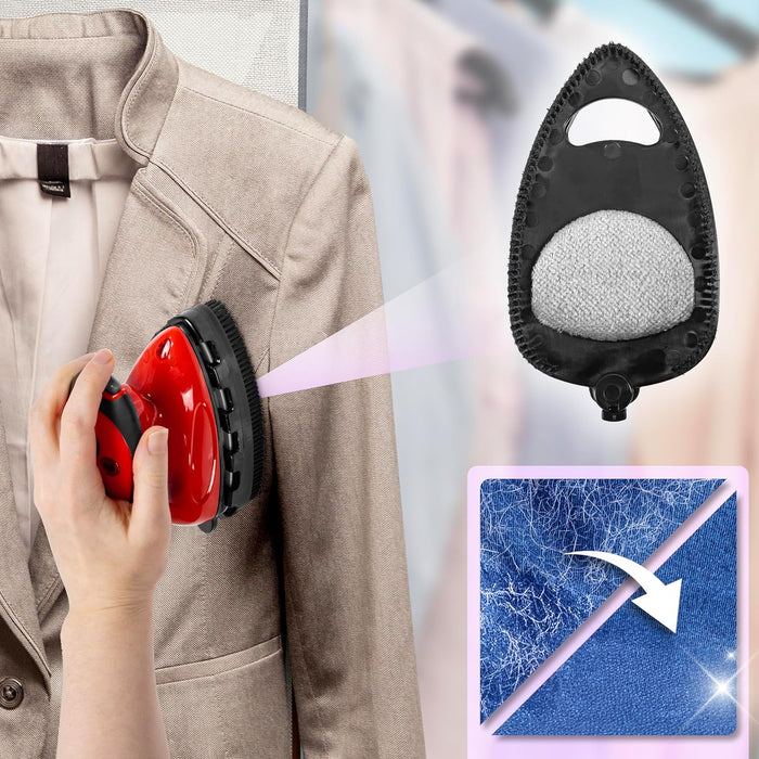 Duronic SI2 RD Mini Ferro da Stiro, Ferro da viaggio a vapore 375 W, Serbatoio 50ml, Steamer portatile con spazzola e borsello da viaggio, Ferro a vapore per lavori di cucito, quilting, Bianco