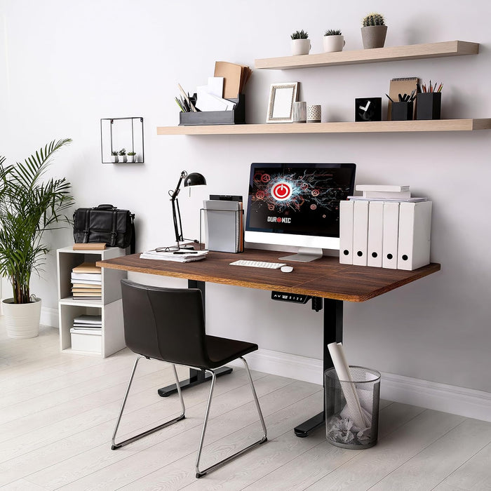 Duronic TT160 WT Piano scrivania Ripiano scrivania 160x60x1,9cm- Compatibile con telai da scrivania Duronic | Piano di lavoro per ufficio ergonomico | Noce