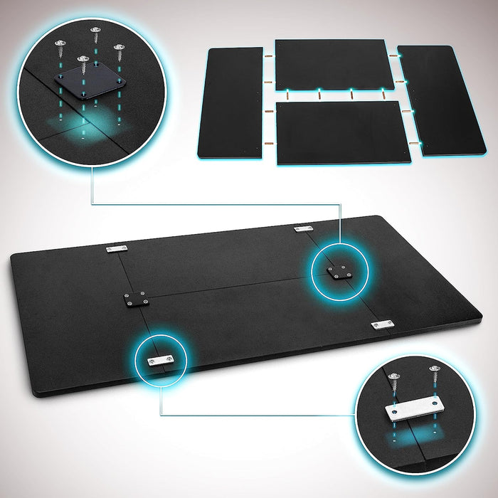 Duronic TT120 BK Piano scrivania | Ripiano scrivania 120x60x1,9cm | Compatibile con telai da scrivania Duronic | Piano di lavoro per ufficio ergonomico | Nero