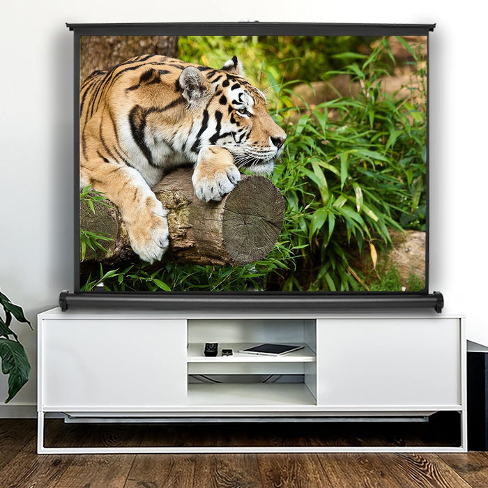 Duronic DPS50 /43 Schermo di proiezione 50 formato 4:3/102 X 76cm Telo da scrivania telo proiettore da tavolo telo da proiezione per interni/esterni Full HD 3D 4K - Home cinema home theater ufficio