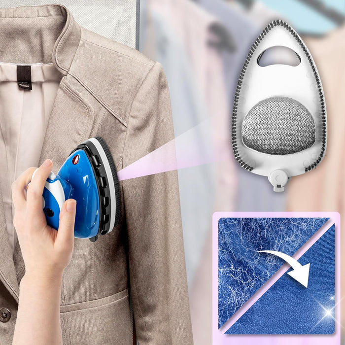 Duronic SI2 BE Mini Ferro da Stiro, Ferro da viaggio a vapore 375 W, Serbatoio 50ml, Steamer portatile con spazzola e borsello da viaggio, Ferro a vapore per lavori di cucito, quilting, Bianco
