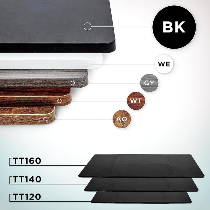 Duronic TT120 BK Piano scrivania | Ripiano scrivania 120x60x1,9cm | Compatibile con telai da scrivania Duronic | Piano di lavoro per ufficio ergonomico | Nero