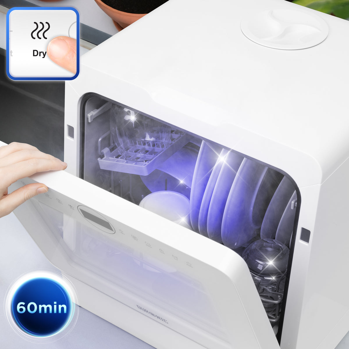 Duronic DW5 WE Lavastoviglie Portatile con Funzione di Lavaggio Antibatterico.