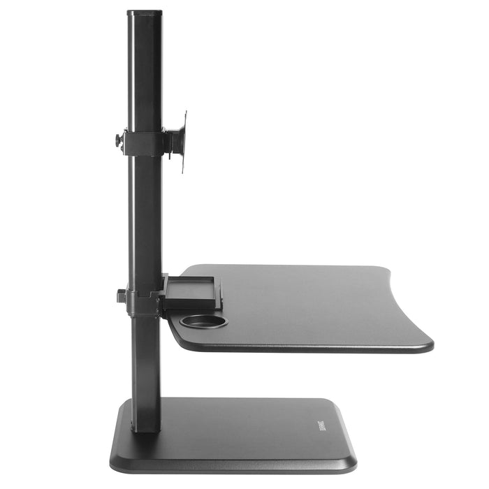 Duronic DM05D14 BKPostazione da lavoro per computer con ampia piattaforma 65 cm scrivania ufficio per pc monitor tastiera altezza regolabile da 72 a 116 cm