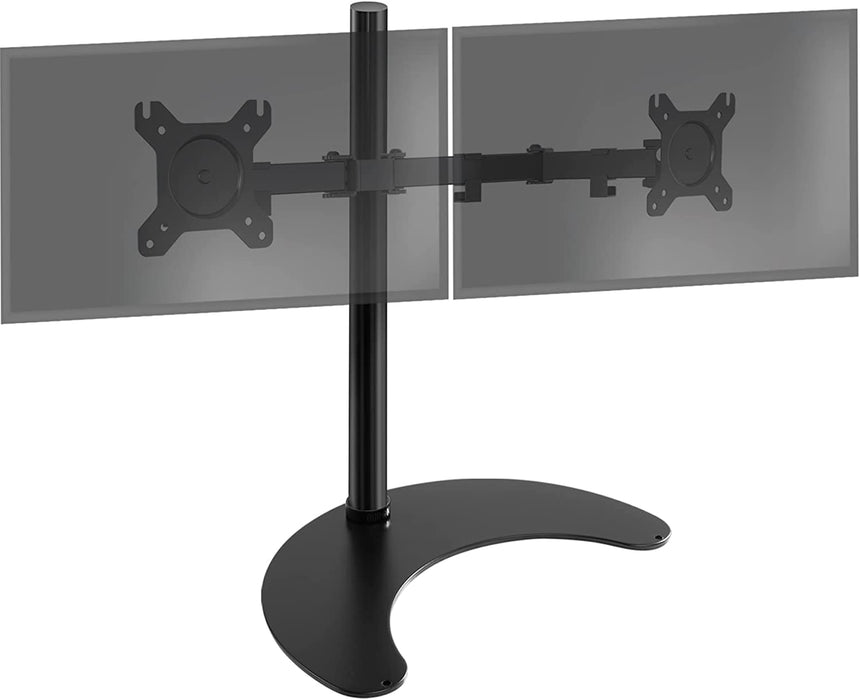 Duronic DM15D2 BK Supporto monitor da scrivania Supporto con piedistallo per 2 monitor 13-27 Altezza regolabile Adatto a monitor fino a 8 kg - VESA 75/100