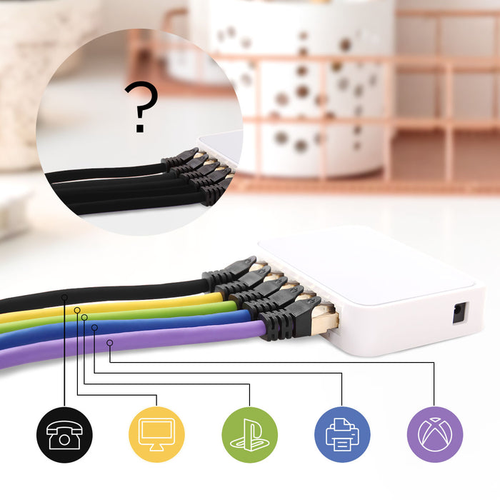 Duronic CAT8 BK 1 m | Cavo di Rete ethernet schermato S/FTP Nero | Cavo ethernet Patch superveloce | Supporta fino a 2 GHz / 2000 MHz | Connettori RJ45 | Trasmissione dati 40 gigabit