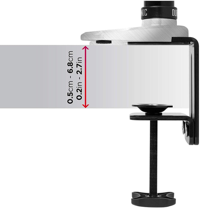 Duronic DM651X1 BK Braccio per un monitor da 15 a 27 pollici | Supporto per schermo singolo | Inclinazione e altezza regolabile | VESA 75 100 | Supporto monitor con tensione gas per PC | Con morsetto