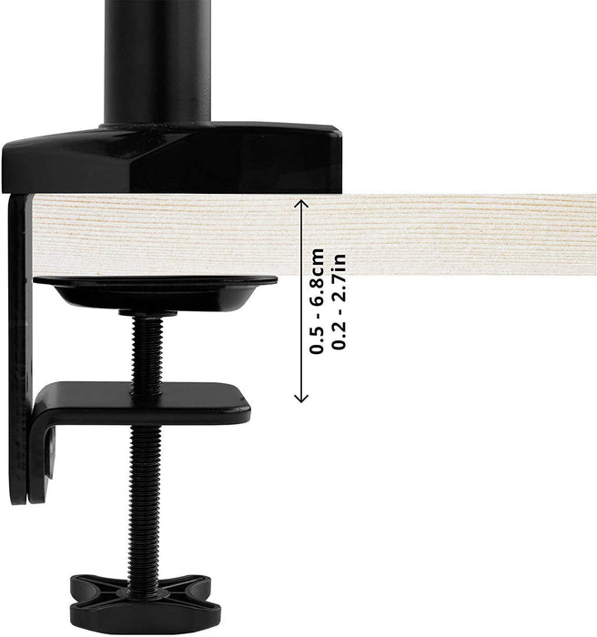 Duronic DMG52 Supporto da scrivania per 2 monitor 15  27 staffa schermo con due braccia regolazione a gas morsetto tavolo VESA MAX 100 x 100mm acciaio INOX portata 8kg