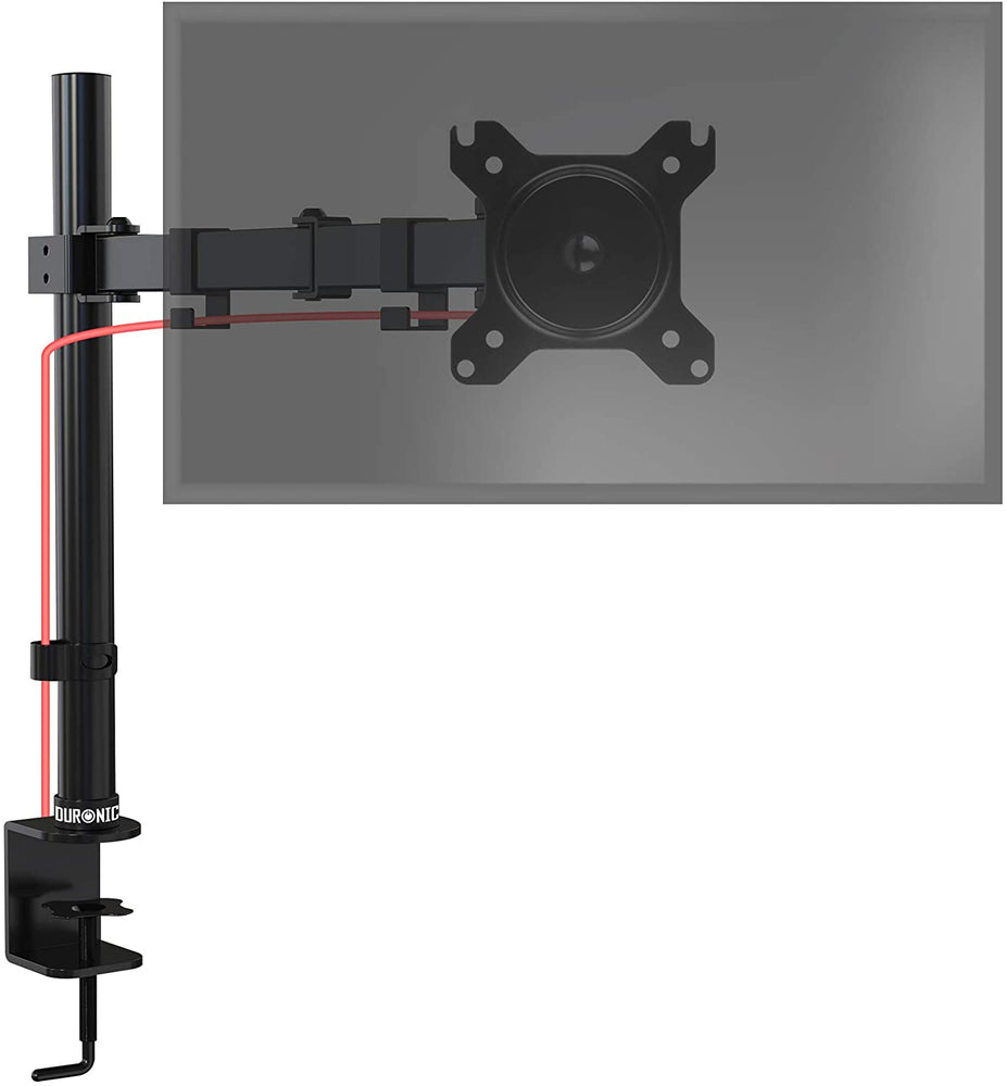 Duronic DM151X3 BK Supporto da scrivania per monitor 1332 | 8 kg con braccio estensore | Altezza regolabile | Inclinazione -15°/+15°, rotazione 180°, rotazione 360°| VESA 75/100