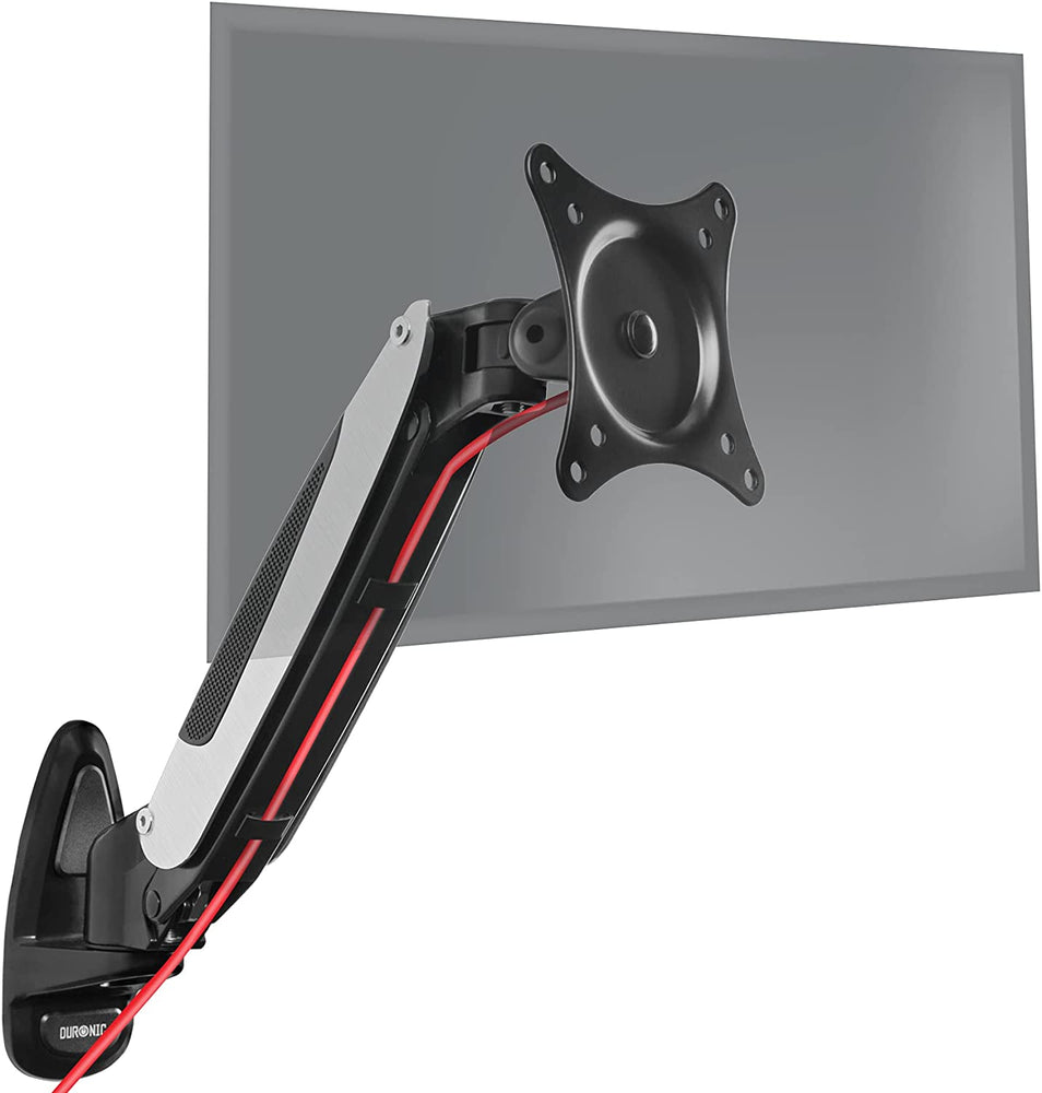 Duronic DM65W1X1 Supporto monitor da parete | Per schermi da 15 a 27 pollici | Inclinazione regolabile | Capacità 8 kg |VESA 70 100 | Supporto ergonomico murale | Con ganci gestione cavi | Universale