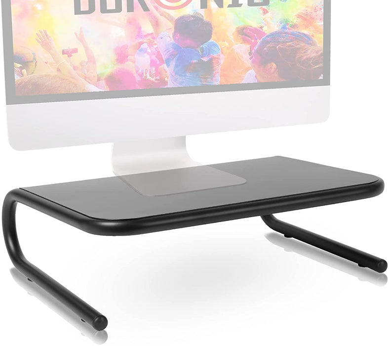 Duronic DM071 Supporto monitor | Supporto Laptop per scrivania 24 x 35 cm | Mobile per schermo capacità fino a 10 kg | Rialzo ergonomico per schermo Nootebook e stampante | Piattaforma nero