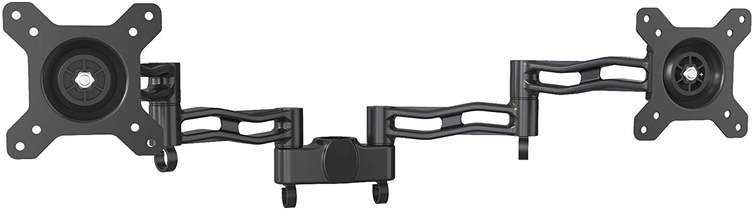 Duronic DM35P2 Braccio doppio di ricambio - Due bracci DM35 per VESA standard - Bracci schermo doppio aggiuntivo - Compatibile con tutti i supporti scrivania Duronic - In alluminio nero